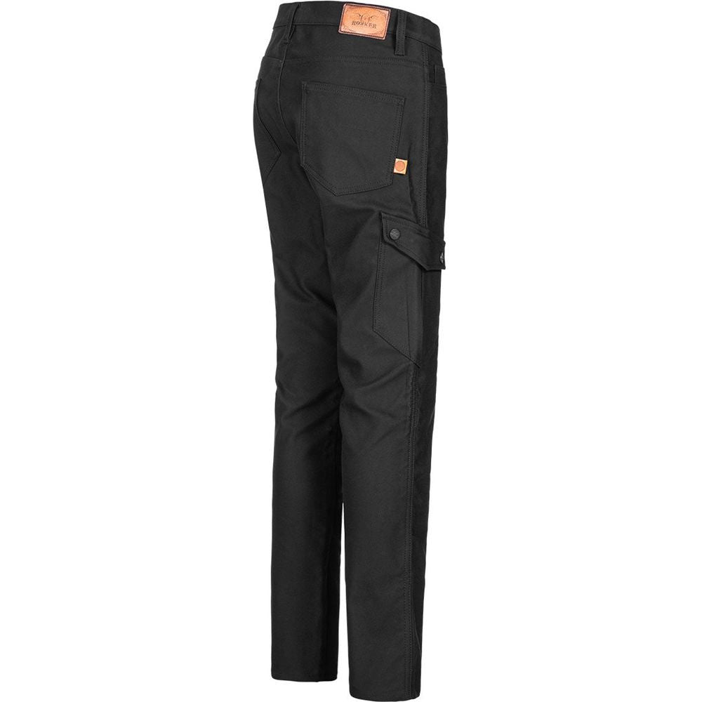 Rokker Black Jack Slim Fit Cargo Trouser Black (Image 2) - ThrottleChimp