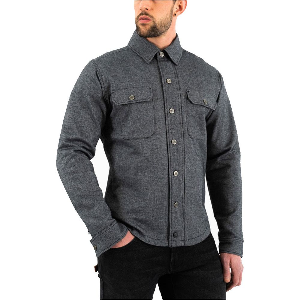 Rokker Boston Rider Shirt Grey (Image 2) - ThrottleChimp