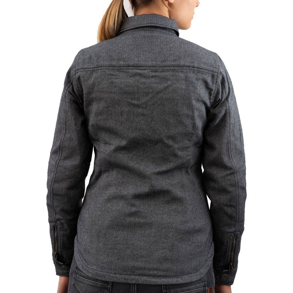 Rokker Boston Ladies Rider Shirt Grey (Image 2) - ThrottleChimp