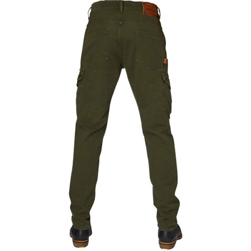 Rokker Slim Fit Cargo Trouser Olive (Image 3) - ThrottleChimp