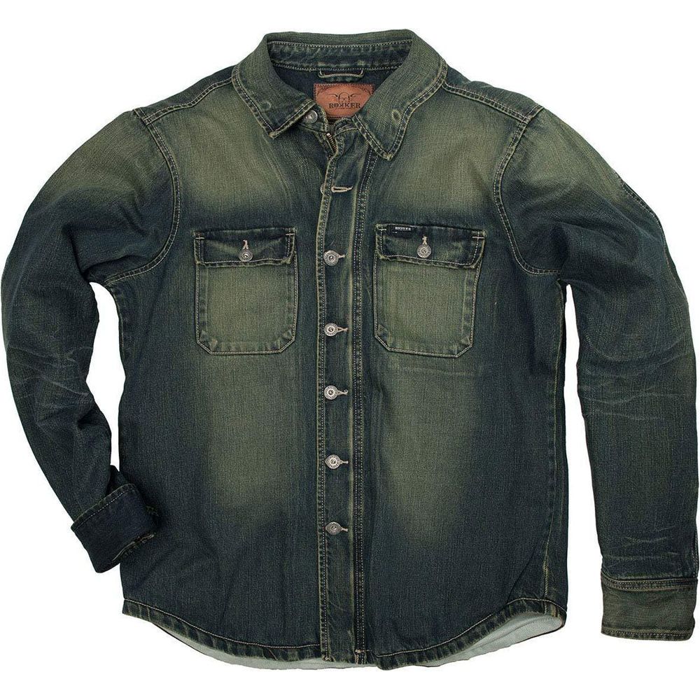 Rokker Denim Rider Shirt Green - ThrottleChimp