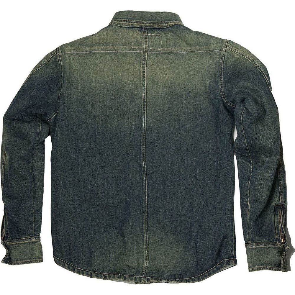 Rokker Denim Rider Shirt Green (Image 2) - ThrottleChimp