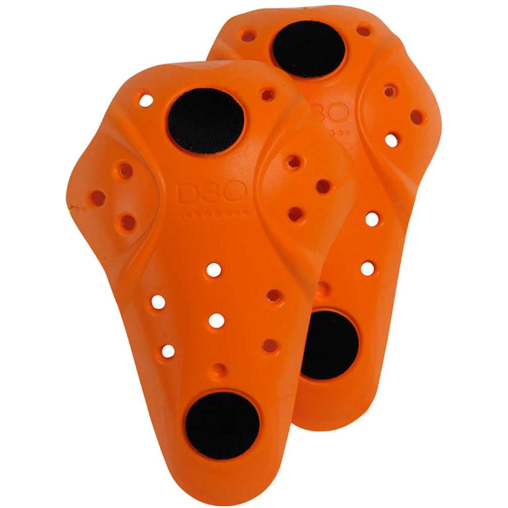 Rokker D3O Armor Velcro Knee Protectors Orange / Black - ThrottleChimp