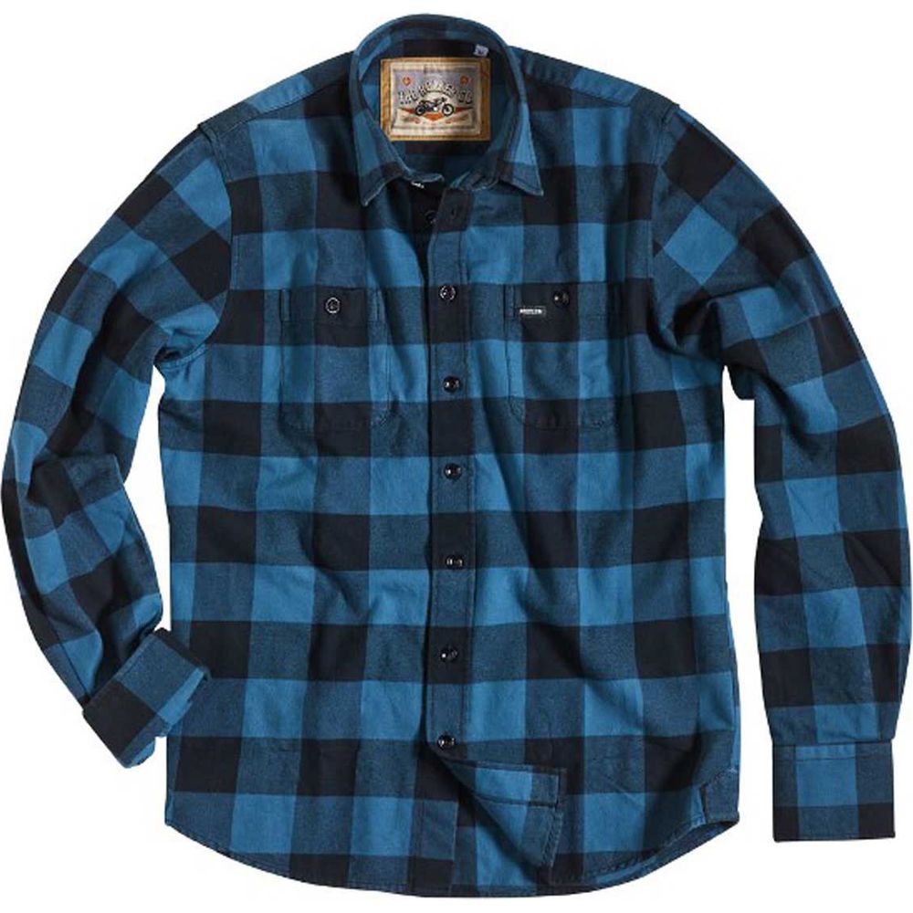 Rokker Denver Check Shirt Blue - ThrottleChimp