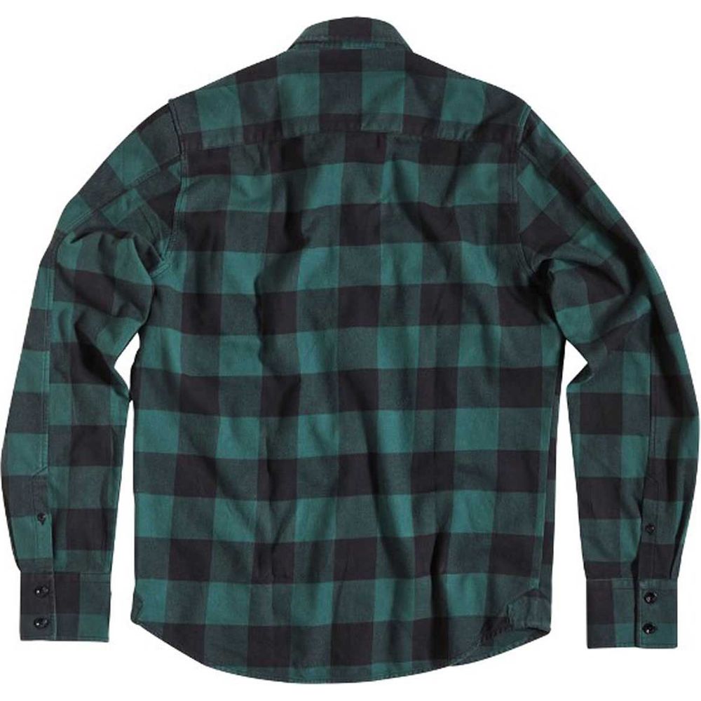 Rokker Denver Check Shirt Green (Image 2) - ThrottleChimp