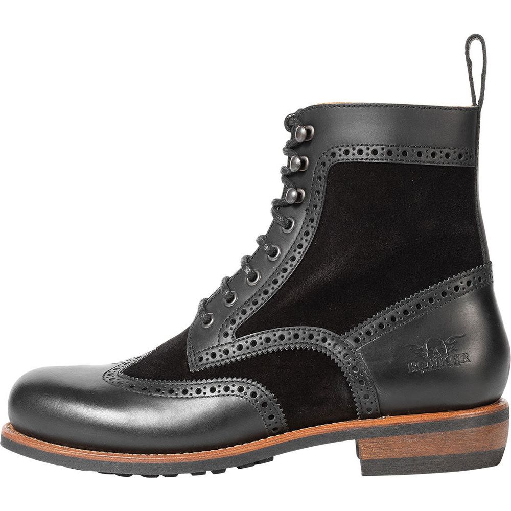 Rokker Frisco Brogue Short Boots Black (Image 3) - ThrottleChimp