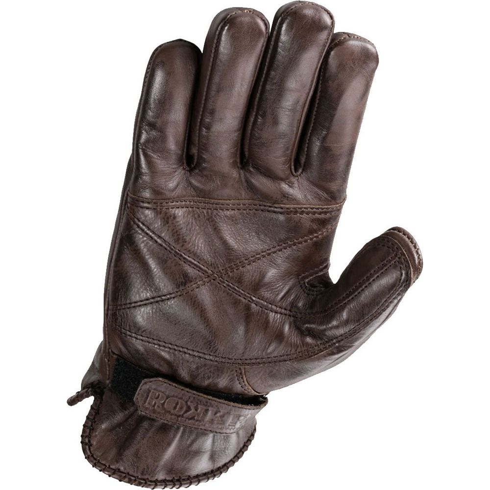 Rokker Tattoo Leather Gloves Ape Brown (Image 2) - ThrottleChimp