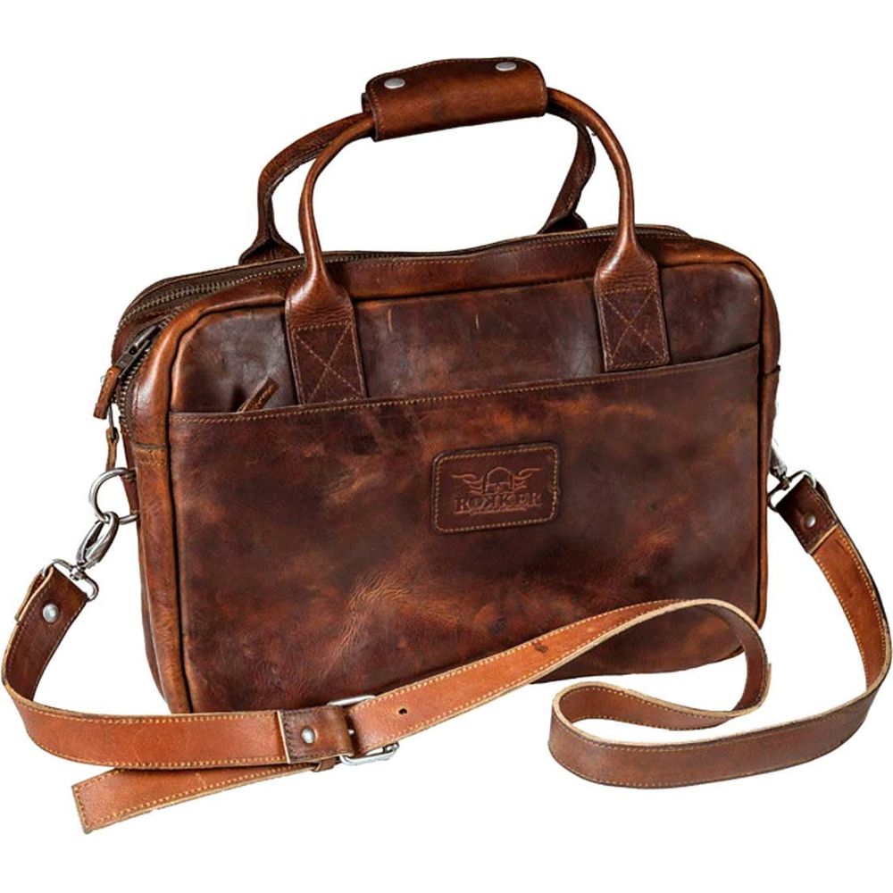 Rokker Laptop Bag Dark Brown - ThrottleChimp