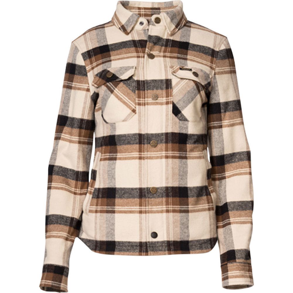 Rokker Maddison Ladies Rider Shirt Brown / Off White - ThrottleChimp