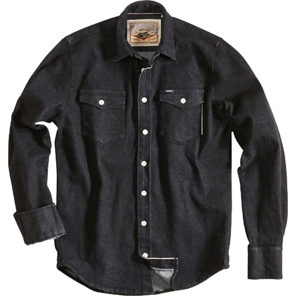 Rokker Maine Denim Shirt Black - ThrottleChimp