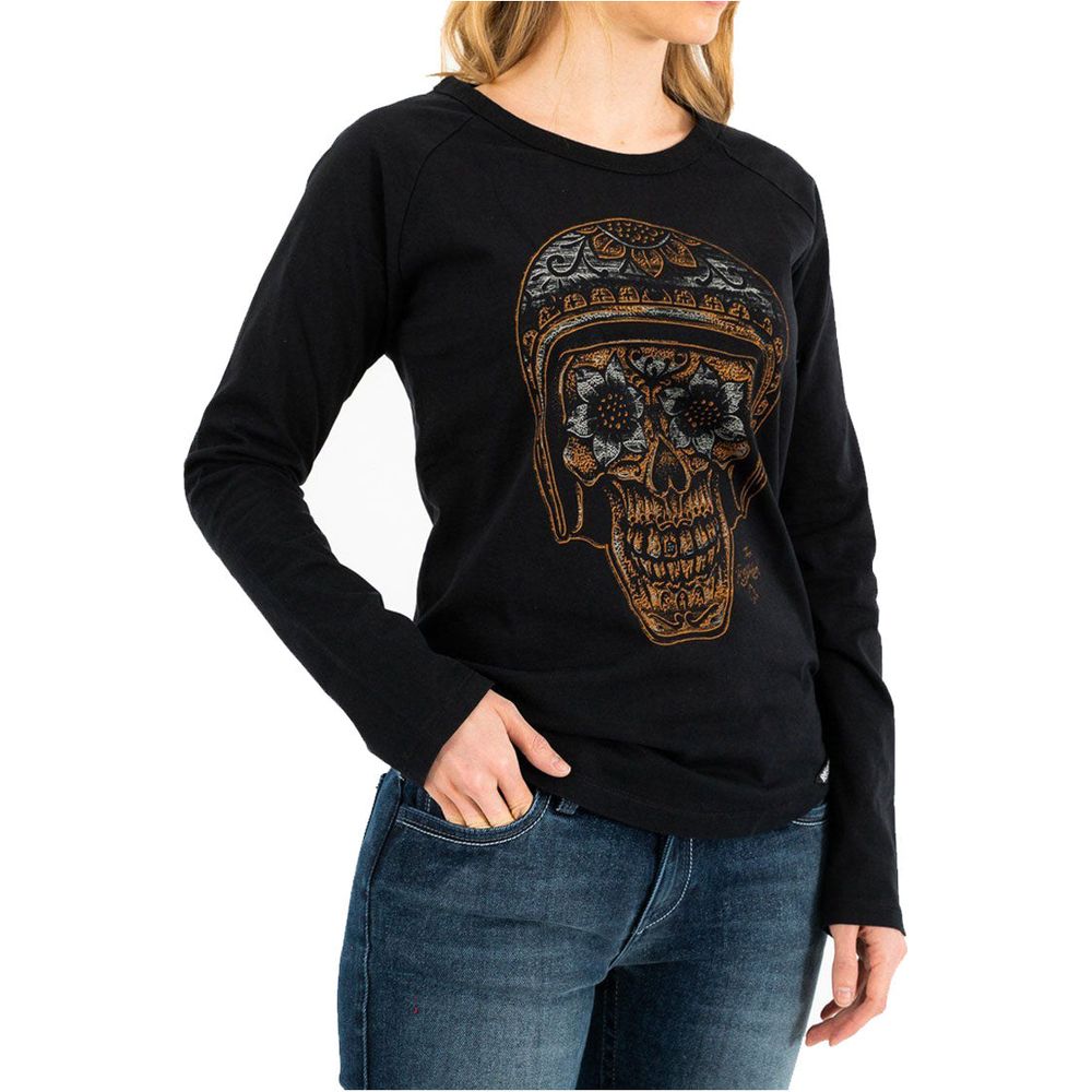 Rokker LA Catrina Long Sleeves Shirt Black - ThrottleChimp