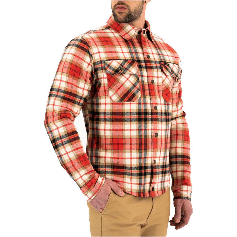 Rokker Phoenix Rider Shirt Red / Black / Beige (Image 2) - ThrottleChimp