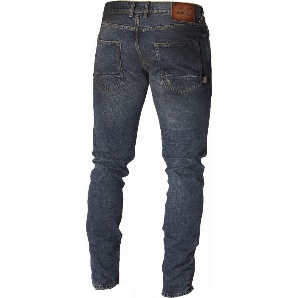 Rokker Reno Denim Jeans Deep Blue (Image 2) - ThrottleChimp