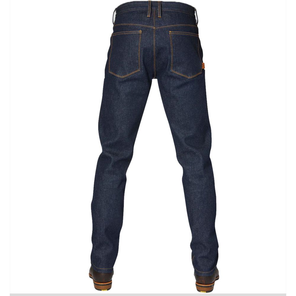 Rokker Revolution Tapered Slim Fit Denim Jeans Stonewashed Blue (Image 2) - ThrottleChimp