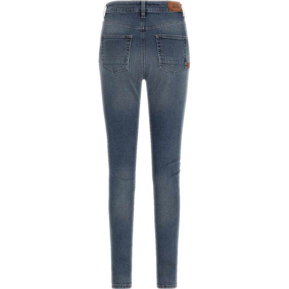 Rokker Rokkertech High Waist AA Denim Jeans Washed Blue (Image 2) - ThrottleChimp