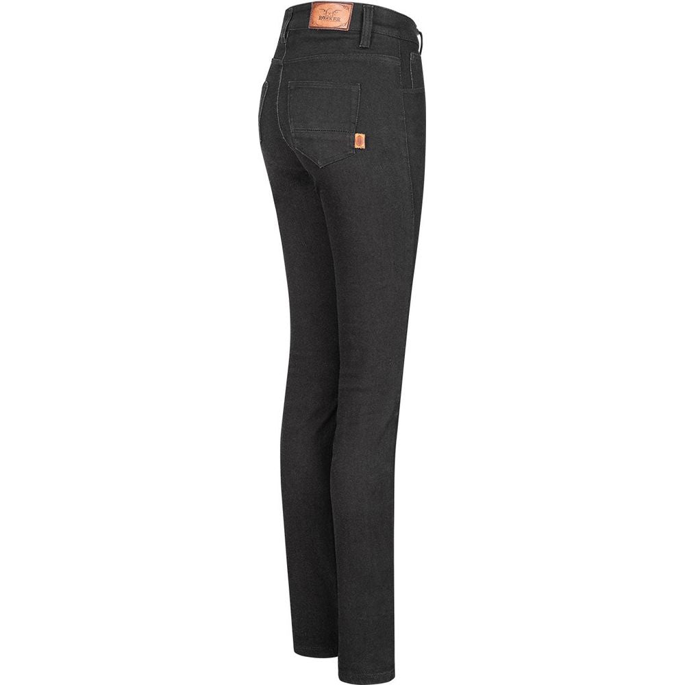 Rokker Rokkertech Ladies High Waist Denim Jeans Black (Image 2) - ThrottleChimp