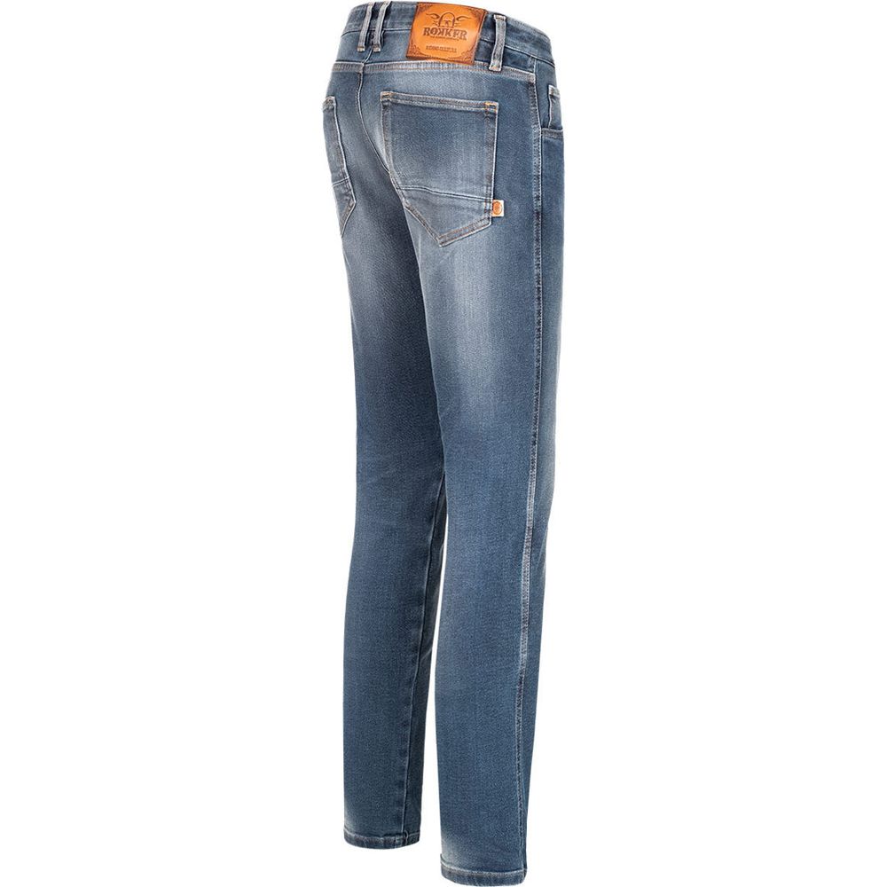 Rokker Rokkertech Tapered Slim Fit Denim Jeans Blue (Image 2) - ThrottleChimp