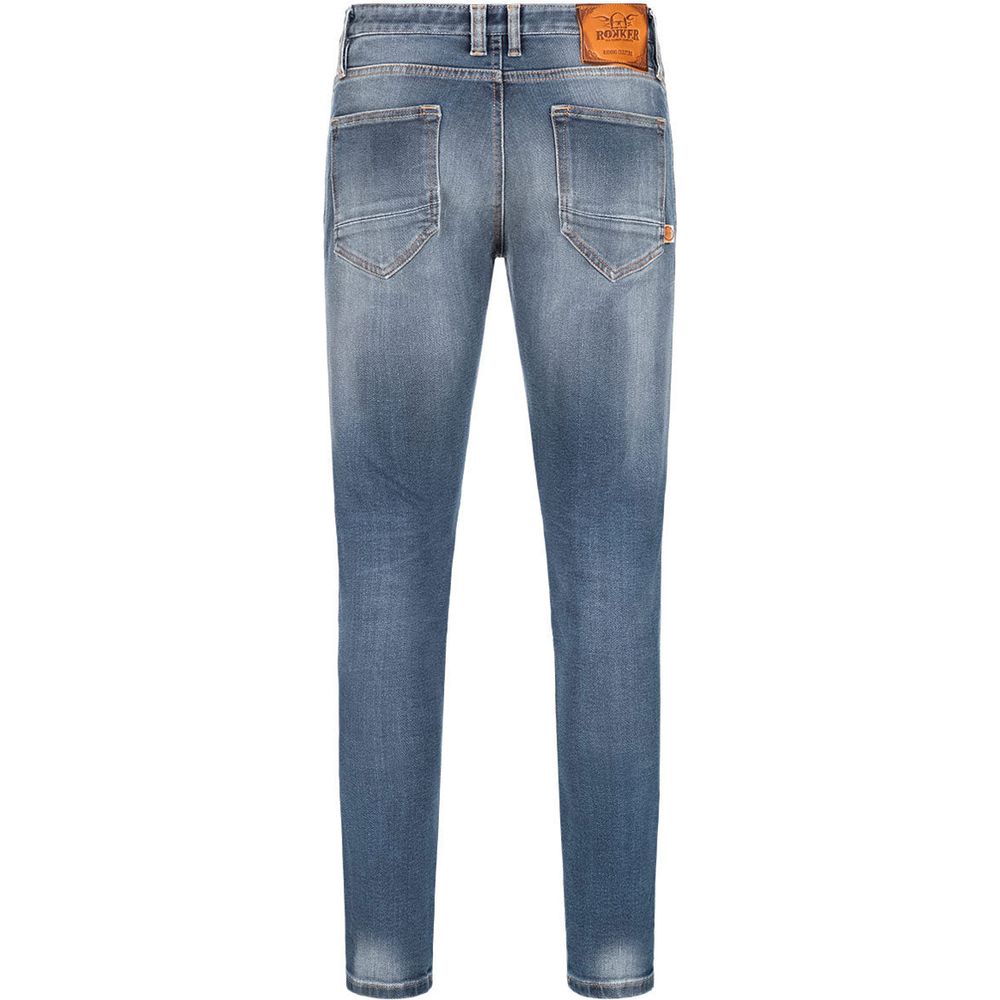 Rokker Rokkertech Tapered Slim Fit Denim Jeans Blue (Image 3) - ThrottleChimp