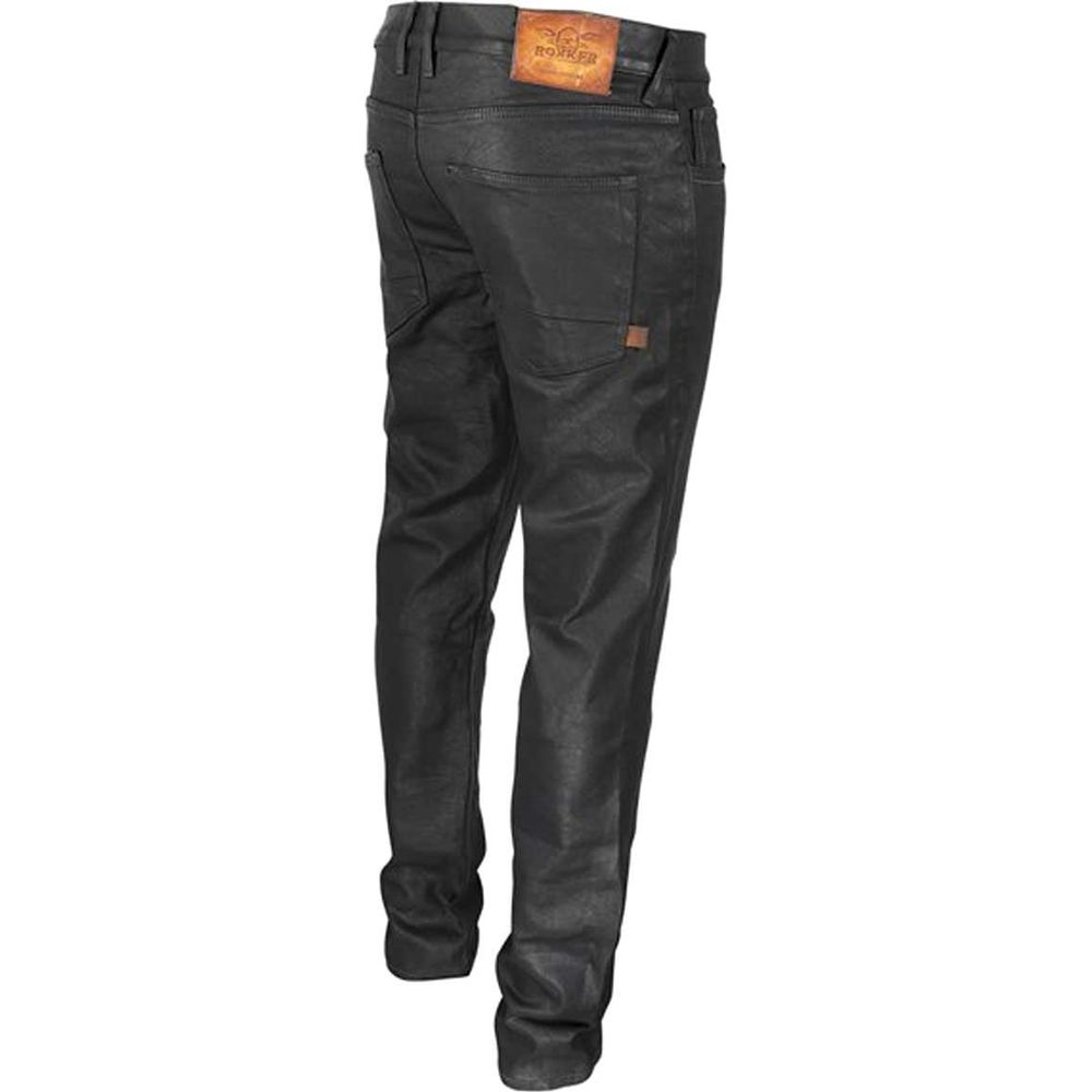 Rokker Rokkertech Slim Fit Denim Jeans Black (Image 3) - ThrottleChimp