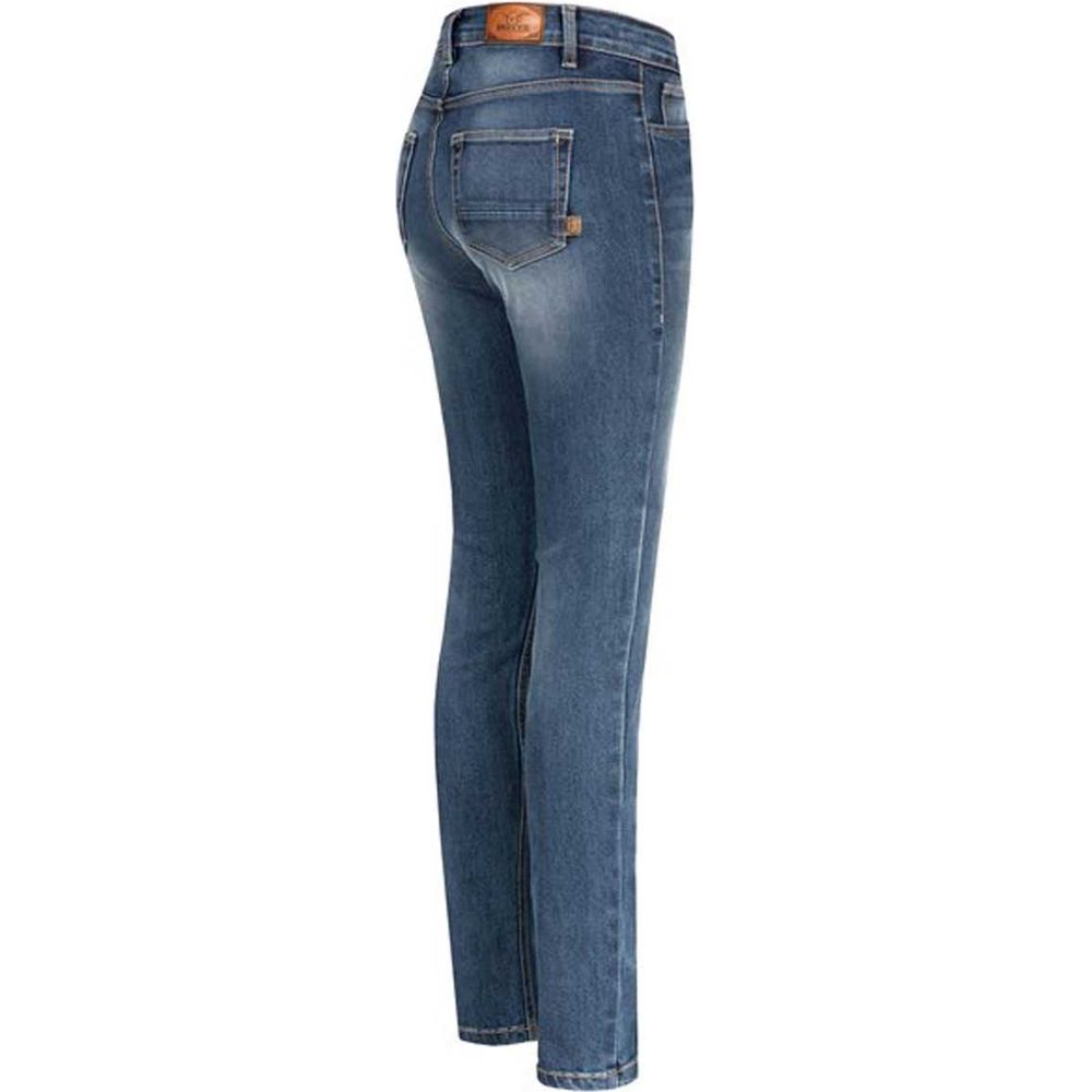 Rokker Rokkertech Ladies High Waist Denim Jeans Blue (Image 3) - ThrottleChimp