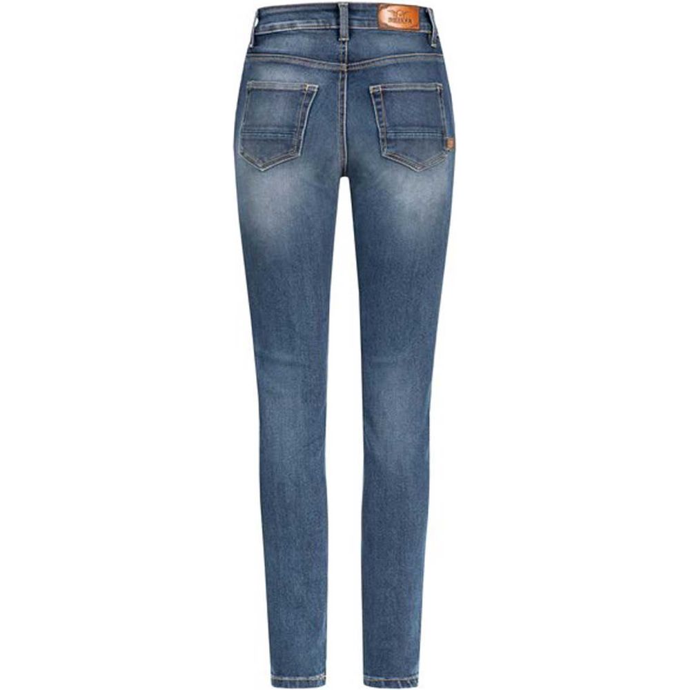 Rokker Rokkertech Ladies High Waist Denim Jeans Blue (Image 2) - ThrottleChimp