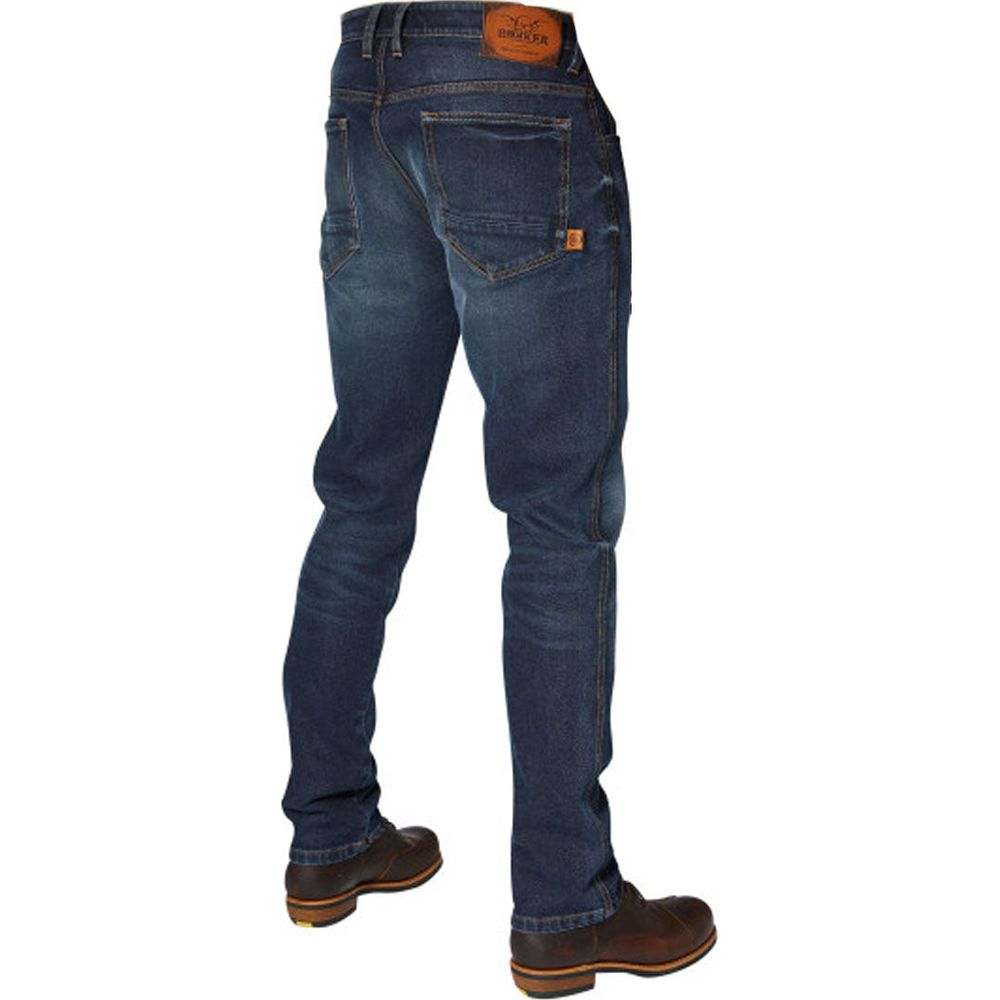 Rokker Rokkertech Tapered Slim Fit Denim Jeans Dark Blue (Image 2) - ThrottleChimp