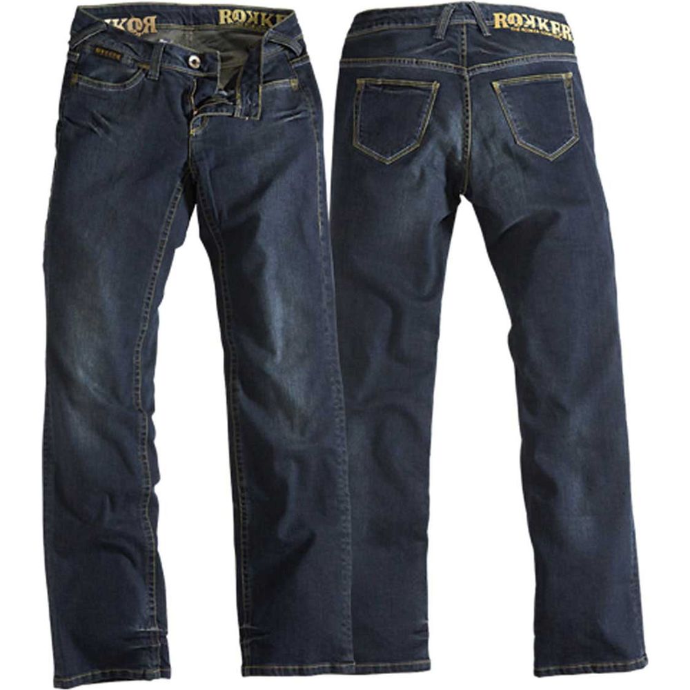 Rokker The Lady Ladies Denim Jeans Stonewashed Blue - ThrottleChimp