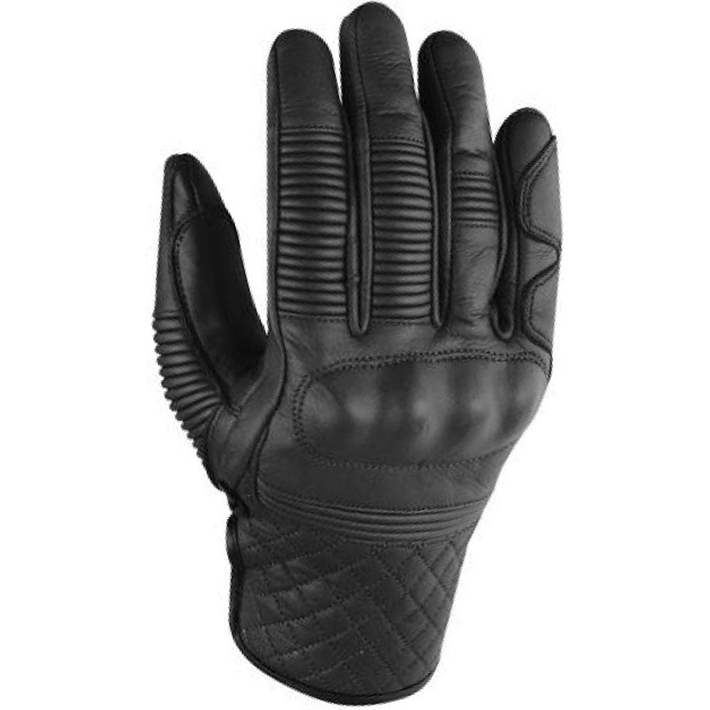 Rokker Tucson Leather Gloves Black - ThrottleChimp