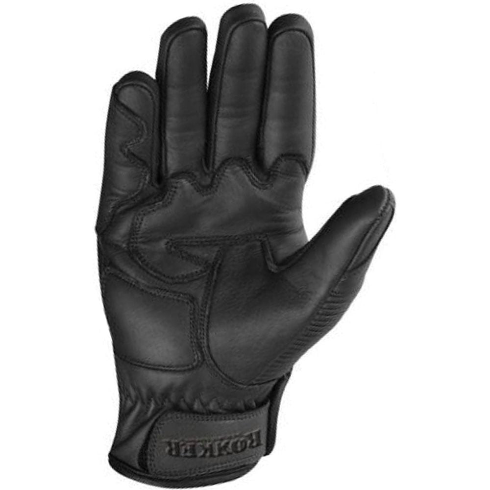 Rokker Tucson Leather Gloves Black (Image 2) - ThrottleChimp