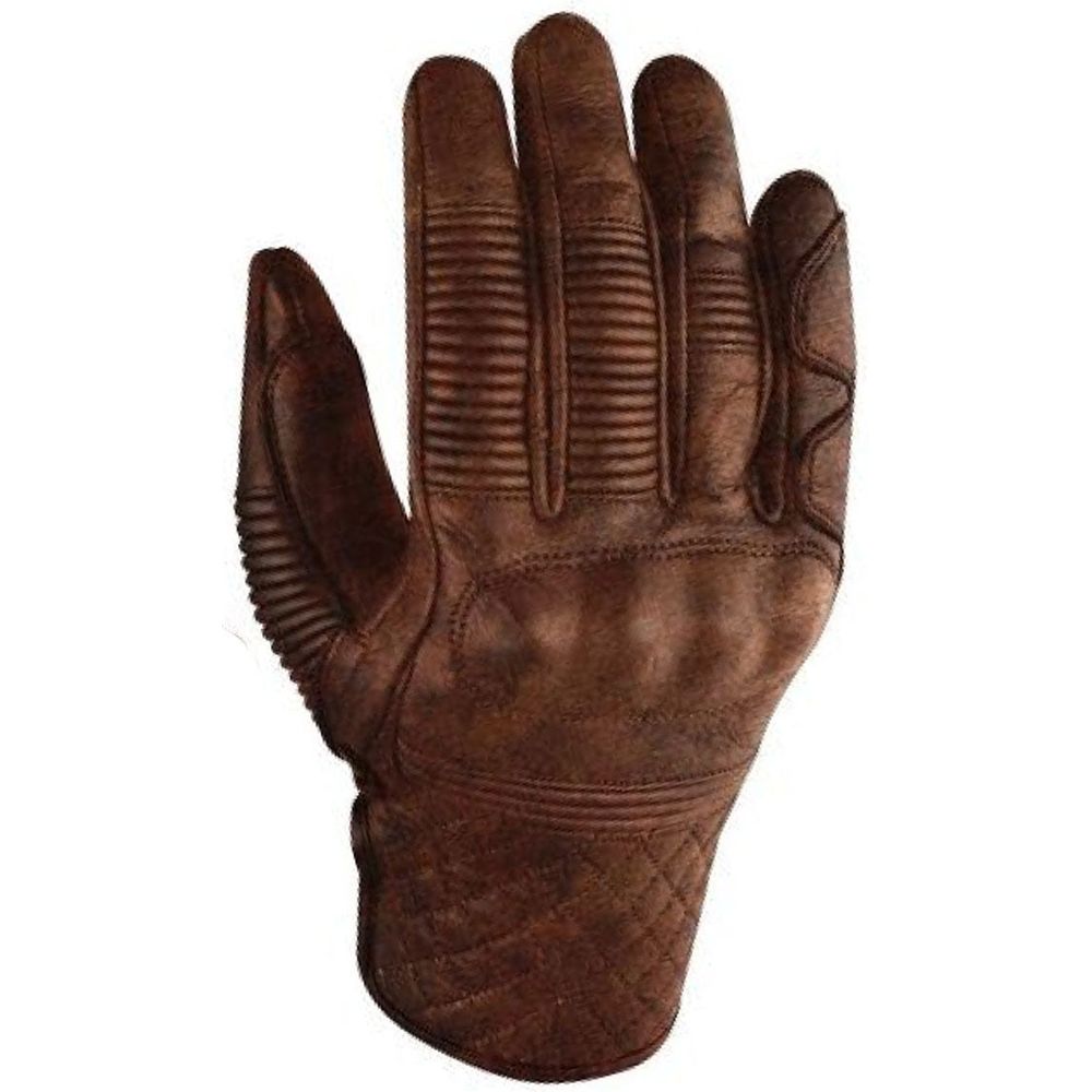 Rokker Tucson Leather Gloves Brown - ThrottleChimp