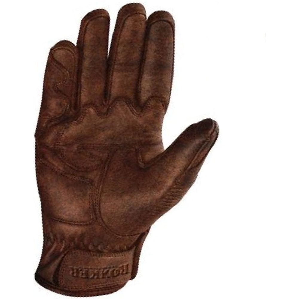 Rokker Tucson Leather Gloves Brown (Image 2) - ThrottleChimp