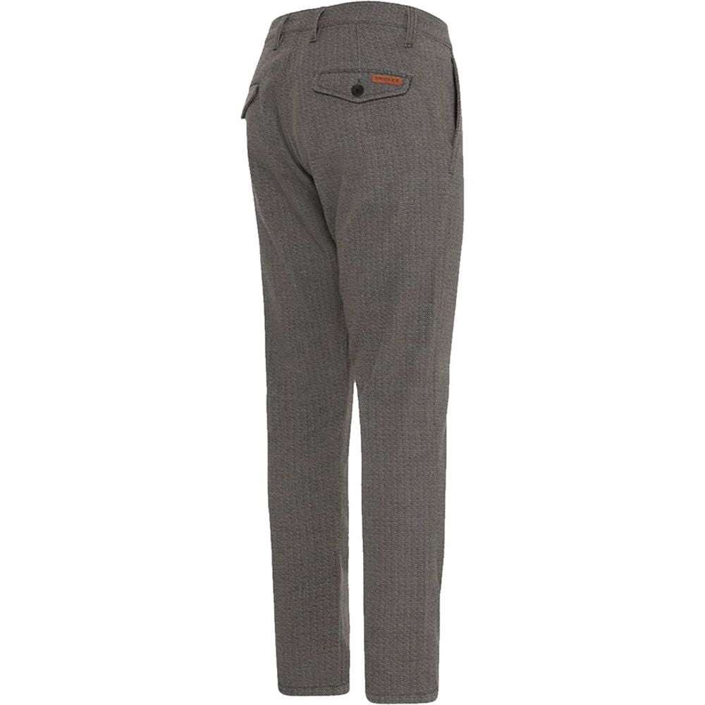 Rokker Tweed Tapered Slim Fit Chinos Grey (Image 2) - ThrottleChimp