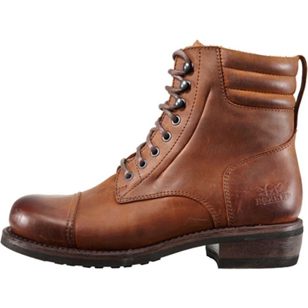 Rokker Urban Racer Leather Boots Brown - ThrottleChimp