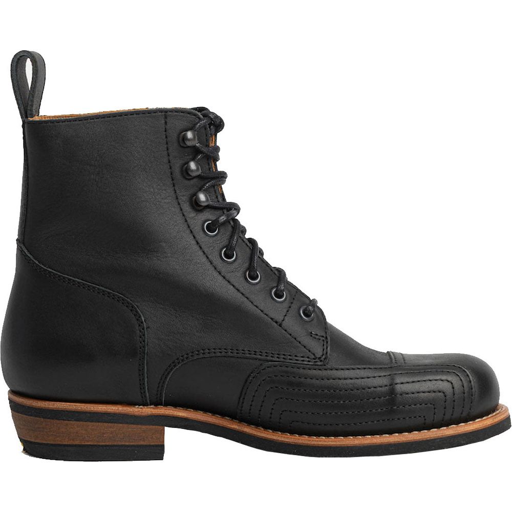 Rokker Urban Rebel Leather Boots Black (Image 3) - ThrottleChimp