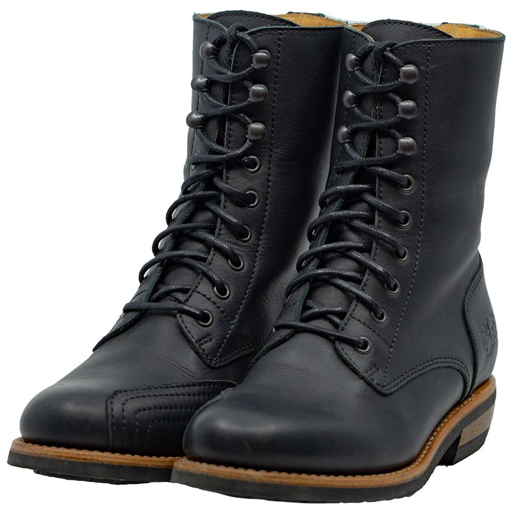 Rokker Urban Rebel Ladies Leather Boots Black - ThrottleChimp