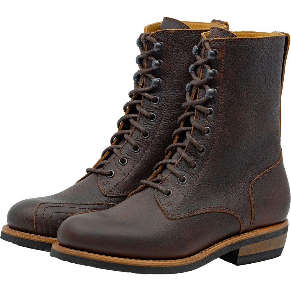 Rokker Urban Rebel Ladies Leather Boots Brown - ThrottleChimp