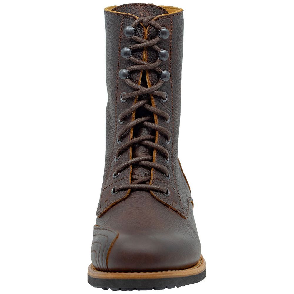 Rokker Urban Rebel Ladies Leather Boots Brown (Image 5) - ThrottleChimp