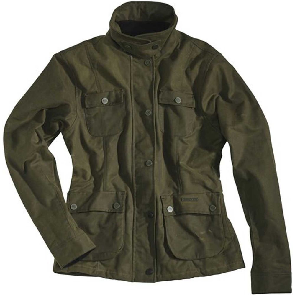 Rokker Ladies Wax Cotton Jacket Green - ThrottleChimp