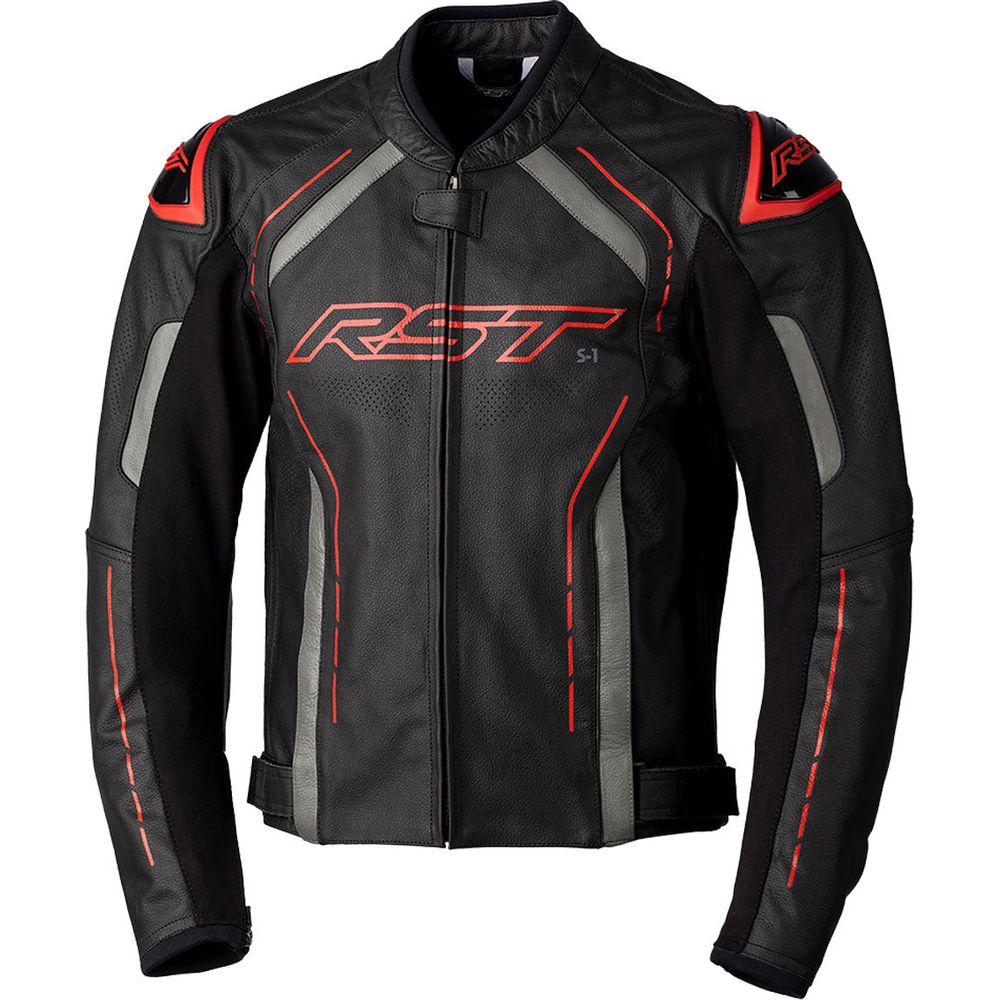 RST S1 CE Leather Jacket Black / Grey / Red - ThrottleChimp