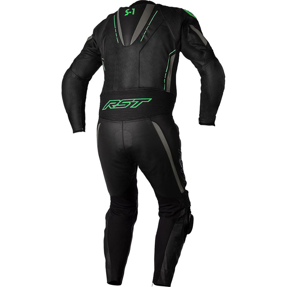 RST S1 CE Leather Suit Black / Grey / Neon Green (Image 2) - ThrottleChimp