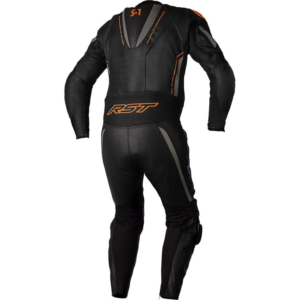 RST S1 CE Leather Suit Black / Grey / Neon Orange (Image 2) - ThrottleChimp