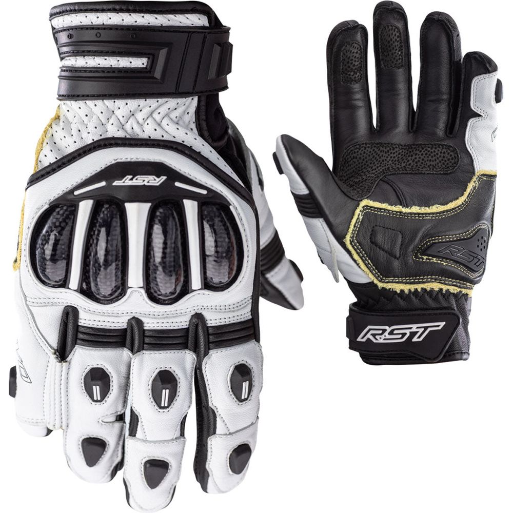 RST Tractech Evo 4 Short CE Gloves White / White / Black (Image 5) - ThrottleChimp
