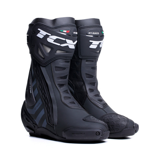TCX RT Race Boots Black / Dark Grey - ThrottleChimp