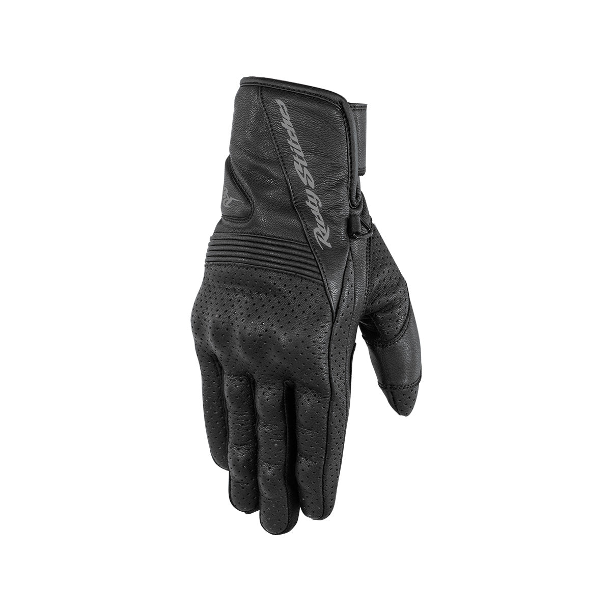 Rusty Stitches Martin Leather Gloves Black - FREE 1 YEAR Returns, FREE UK Delivery | ThrottleChimp