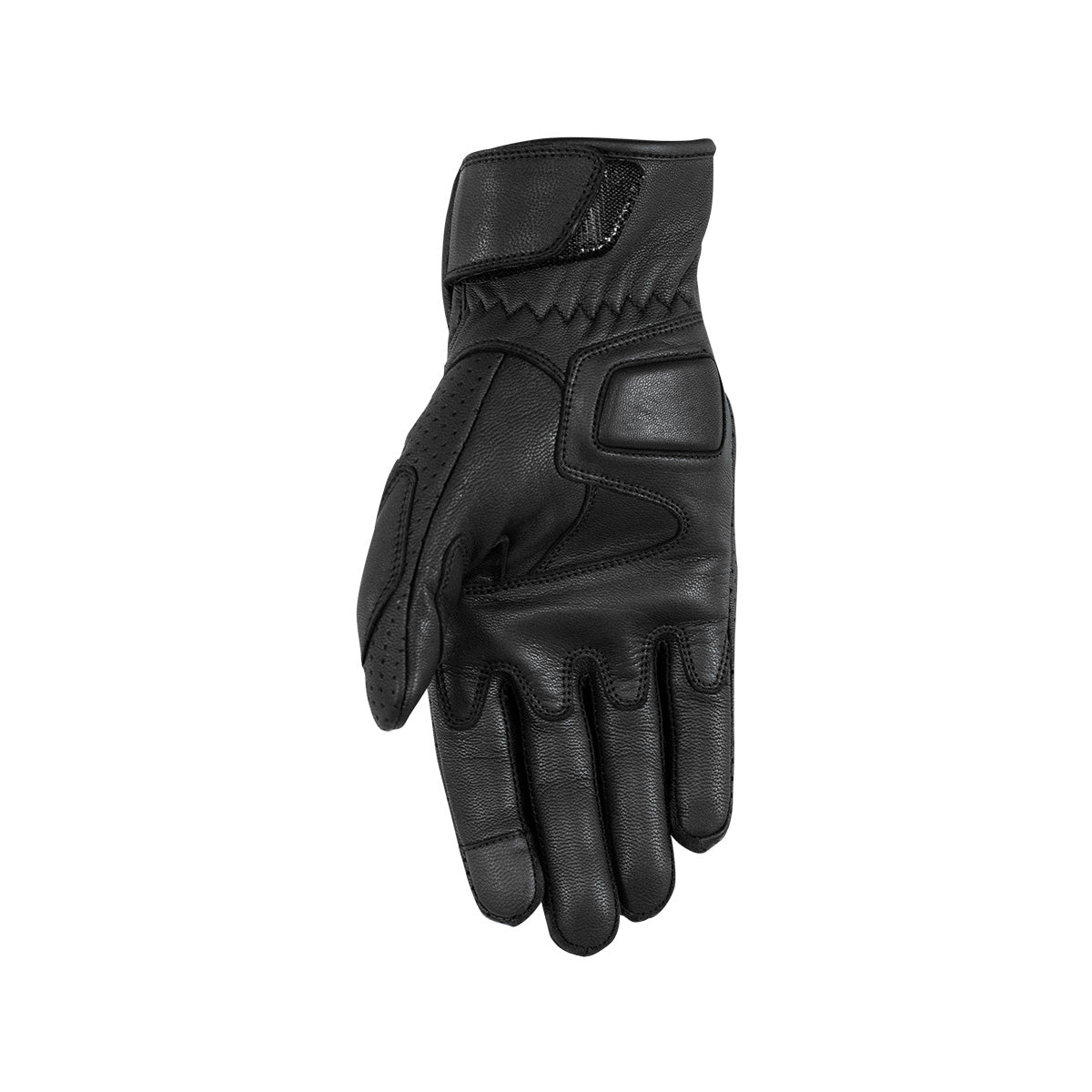 Rusty Stitches Martin Leather Gloves Black - FREE 1 YEAR Returns, FREE UK Delivery | ThrottleChimp