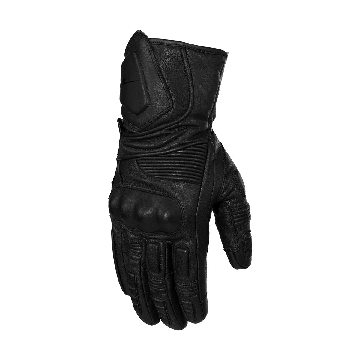 Rusty Stitches Otto Leather Gloves Black - FREE 1 YEAR Returns, FREE UK Delivery | ThrottleChimp