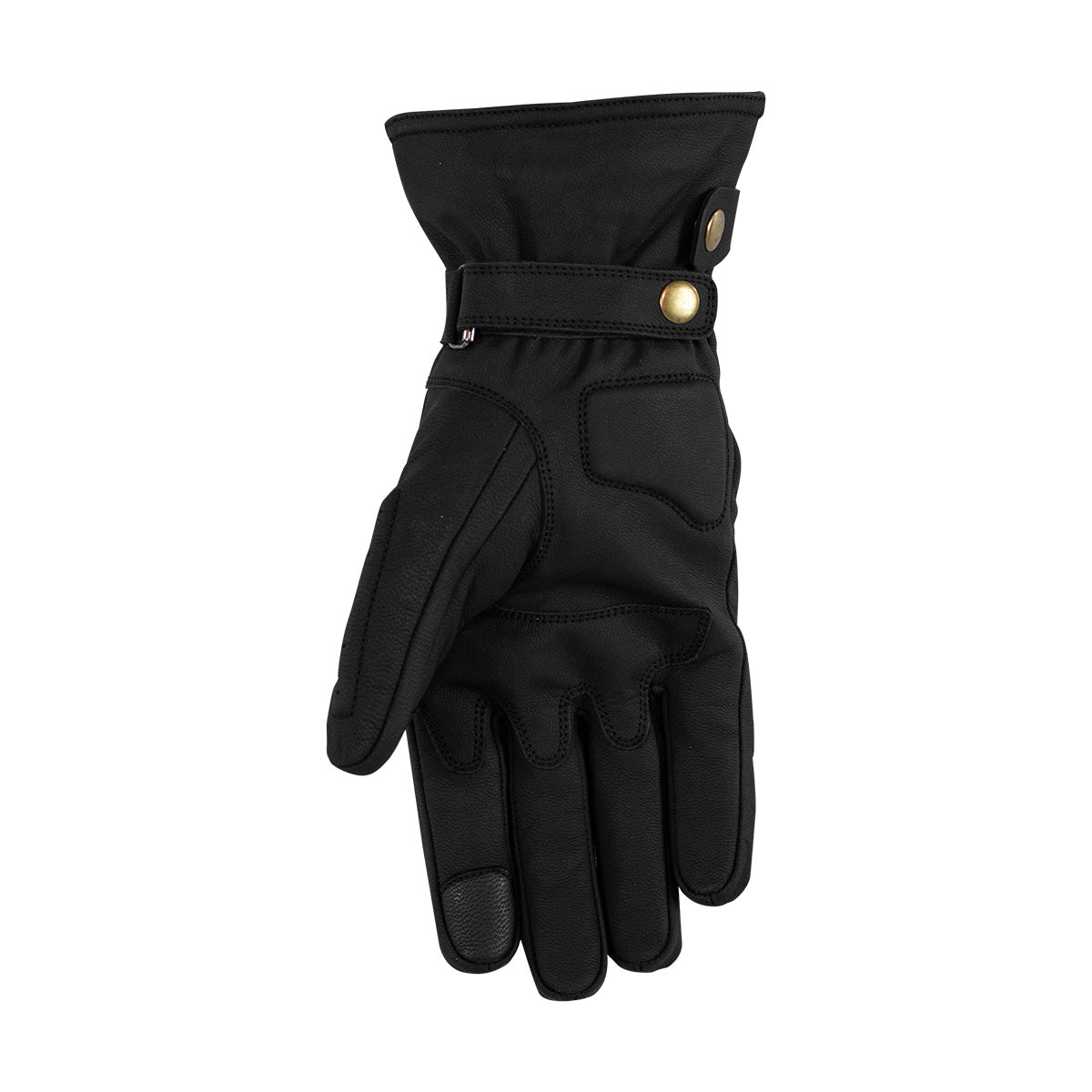 Rusty Stitches Ray Leather Gloves Black - FREE 1 YEAR Returns, FREE UK Delivery | ThrottleChimp