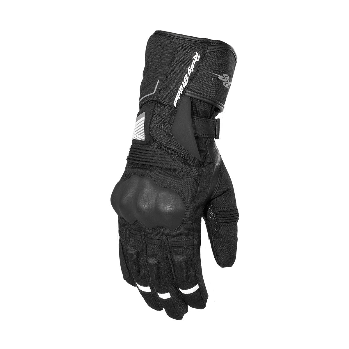 Rusty Stitches Ryder Textile Gloves Black - FREE 1 YEAR Returns, FREE UK Delivery | ThrottleChimp