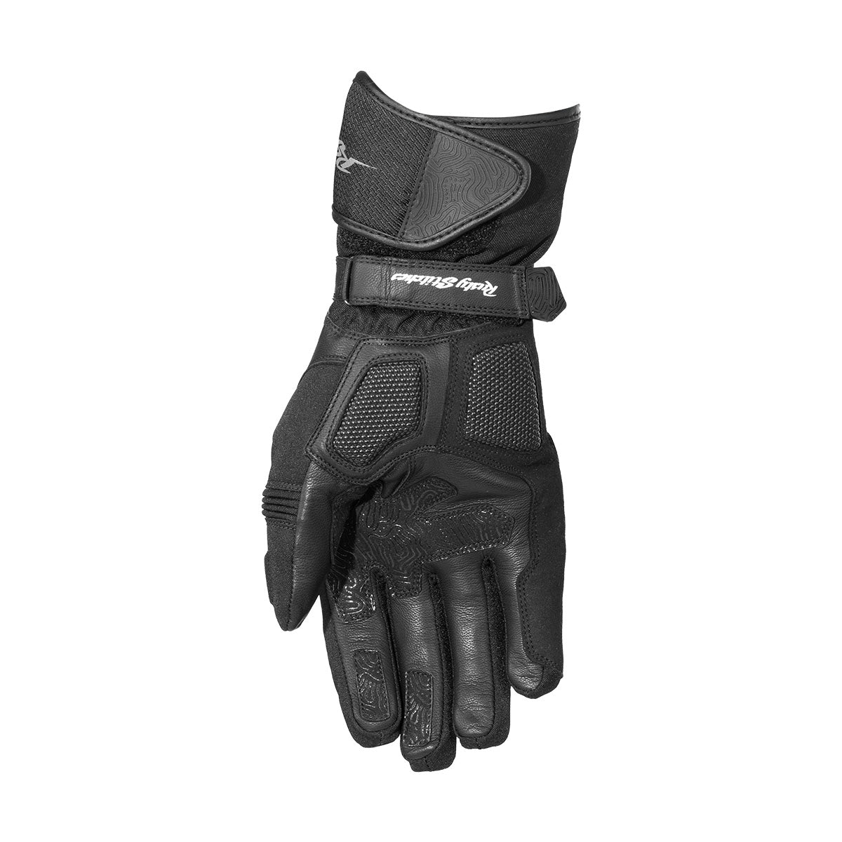 Rusty Stitches Ryder Textile Gloves Black - FREE 1 YEAR Returns, FREE UK Delivery | ThrottleChimp