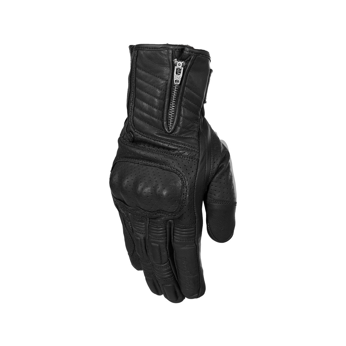 Rusty Stitches Simon Leather Gloves Black - FREE 1 YEAR Returns, FREE UK Delivery | ThrottleChimp